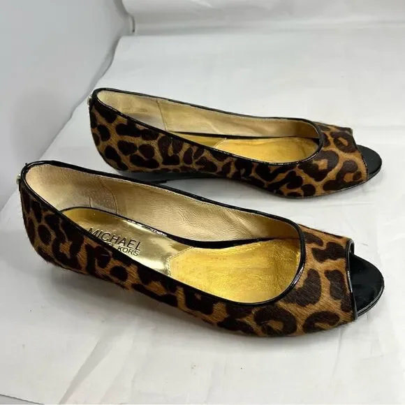 MICHAEL Michael Kors Cheetah Peep Toe Low Wedge - Picture 3 of 8